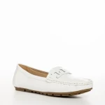 Mocasini dama albi din piele ecologica Terrance