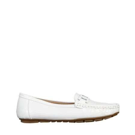 Mocasini dama albi din piele ecologica Terrance
