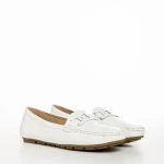 Mocasini dama albi din piele ecologica Terrance