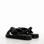 Sandale copii negri din piele ecologica Louis