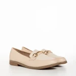 Mocasini dama bej din piele ecologica Vance