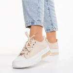 Tenisi dama bej din material textil Nathana