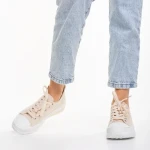 Tenisi dama bej din material textil Nathana