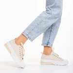 Tenisi dama bej din material textil Nathana