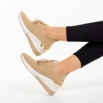 Pantofi sport dama bej din material textil Riolla