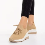 Pantofi sport dama bej din material textil Riolla