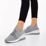 Pantofi sport dama gri din material textil Riolla