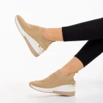 Pantofi sport dama bej din material textil Misima