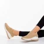 Pantofi sport dama bej din material textil Misima