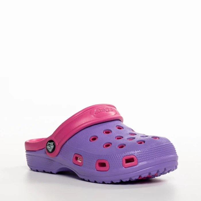 Papuci copii mov cu roz din material sintetic Ibrahim