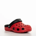 Papuci copii negri cu rosu din material sintetic Ibrahim