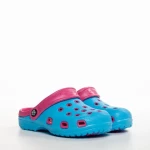Papuci copii albastri cu roz din material sintetic Ibrahim