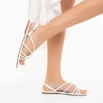 Sandale dama albe din piele ecologica Shape