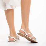Sandale dama albe din piele ecologica Shape