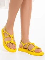 Sandale dama galbene din piele ecologica Beloved