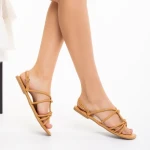 Sandale dama bej din piele ecologica Shape