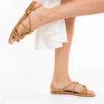 Sandale dama bej din piele ecologica Shape