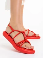 Sandale dama rosii din piele ecologica Beloved