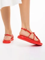 Sandale dama rosii din piele ecologica Beloved