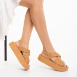 Sandale dama camel din piele ecologica Aryna