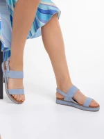 Sandale dama albastre din piele ecologica Salina