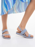 Sandale dama albastre din piele ecologica Salina