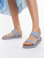 Sandale dama albastre din piele ecologica Salina