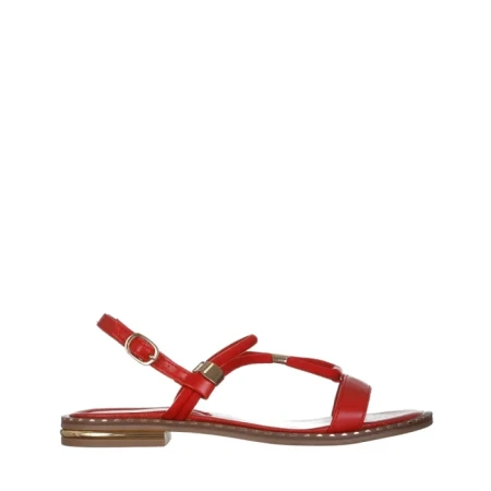 Sandale dama rosii din piele ecologica Charil
