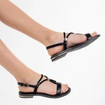 Sandale dama negre din piele ecologica Charil