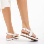 Sandale dama albe din piele ecologica Shahar