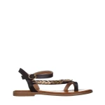 Sandale dama negre din piele ecologica Precious