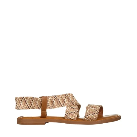 Sandale dama camel din material textil Carie