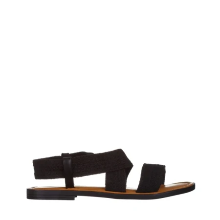 Sandale dama negre din material textil Carie