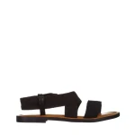 Sandale dama negre din material textil Carie