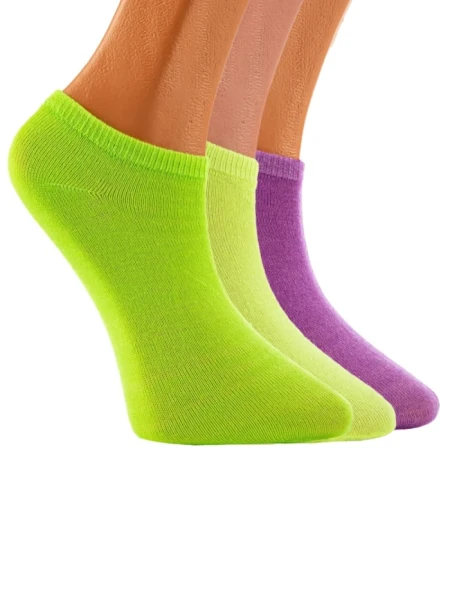 Set 3 perechi sosete copii Verde inchis Verde deschis Mov