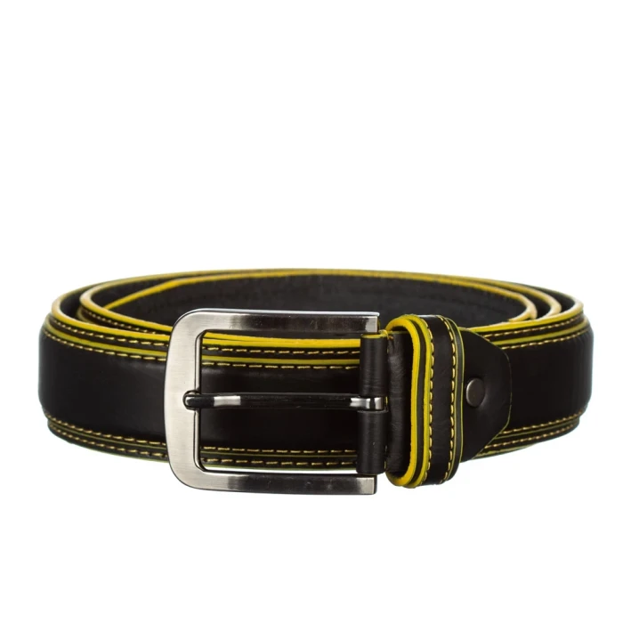 Curea barbati B379 neagra cu galben