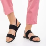 Sandale dama negre din material textil Polly