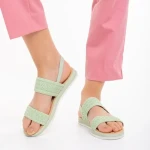 Sandale dama verzi din material textil Polly
