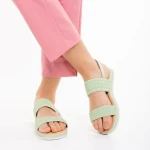 Sandale dama verzi din material textil Polly