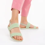 Sandale dama verzi din material textil Polly