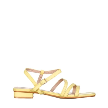 Sandale dama galbene din piele ecologica Adalynn