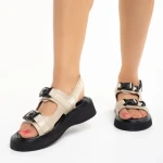 Sandale dama bej din piele ecologica Caroline