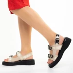 Sandale dama bej din piele ecologica Caroline
