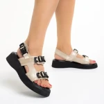 Sandale dama bej din piele ecologica Caroline