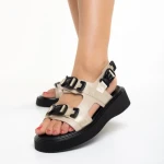Sandale dama bej din piele ecologica Caroline