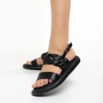 Sandale dama negre din piele ecologica Mariam