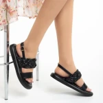 Sandale dama negre din piele ecologica Mariam