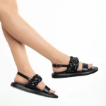 Sandale dama negre din piele ecologica Mariam