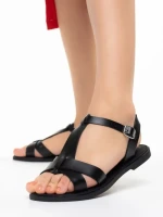 Sandale dama negre din piele ecologica Deisha