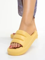 Papuci dama galben din material sintetic Dorothy
